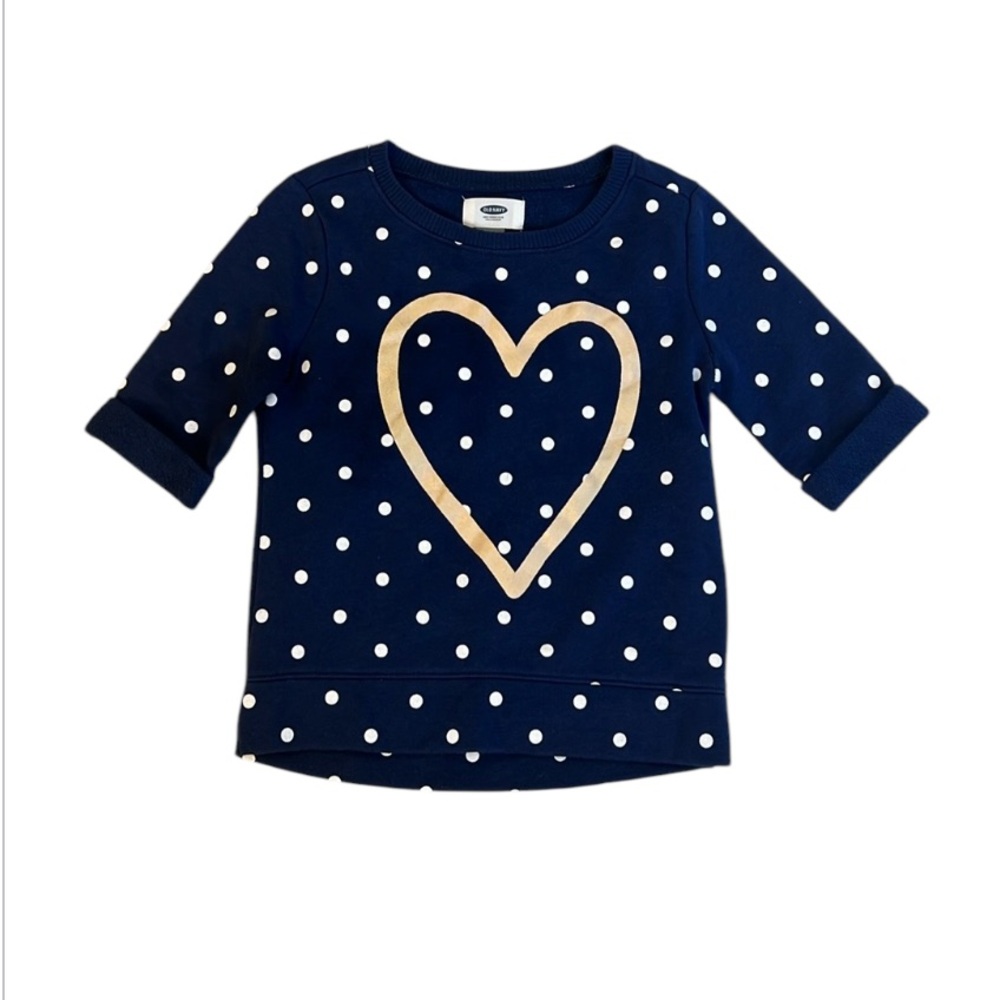✨5/$25 Girls Blue Polka Dot Old Navy Sweatshirt size 4T
